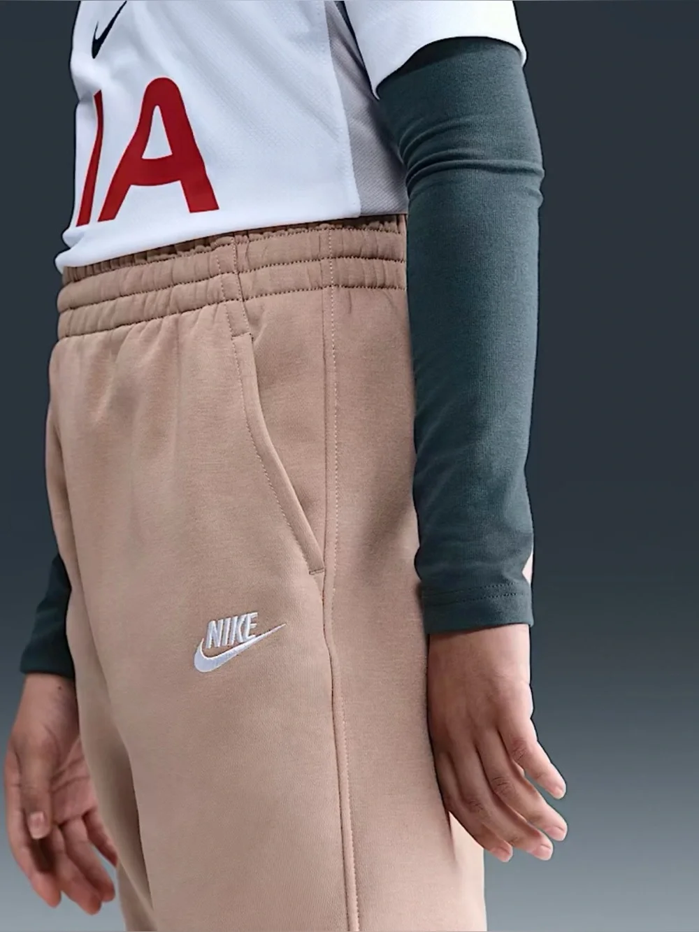 Unisex Nike Sportswear Club Fleece Big Kids Loose Pants Tan/Hemp